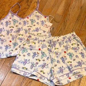 Roller Rabbit NYC print exclusive Mischa Pajama Set in Lavender Trim
